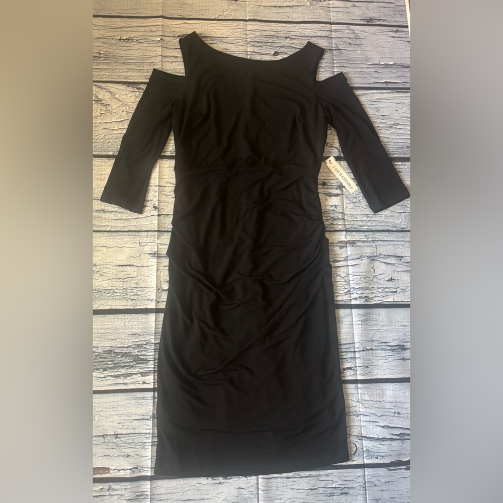 Shelby & Palmer Black Sheath Long Sleeve Cocktail Dress